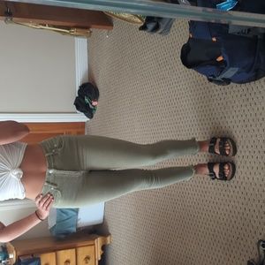 Free people size 27 skinny jeans army green